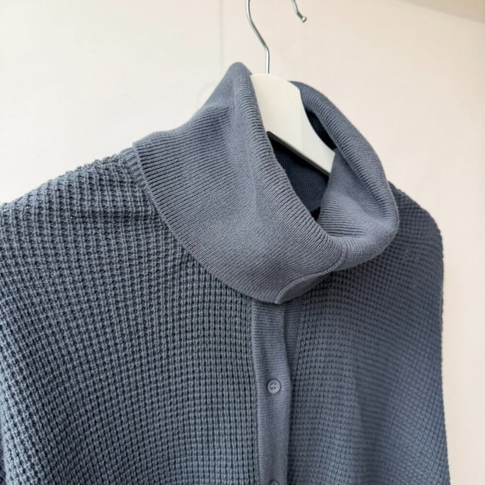 VETTA Oversized Convertible Cardigan Turtleneck Blue/gray Women’s Size S Q7 - Picture 4 of 9